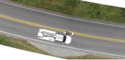 Image showing relationship of vehicles to centerline of highway at time of collision