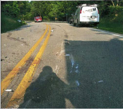 Photographic image of collision evidence.